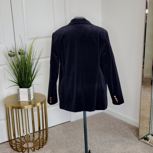 Lauren by Ralph Lauren Logo Crest Corduroy Blazer 14W Black - Picture 3 of 12
